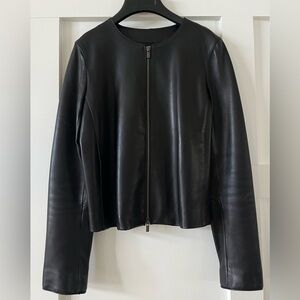 Vince Lamb Leather Black Leather Jacket Size Small